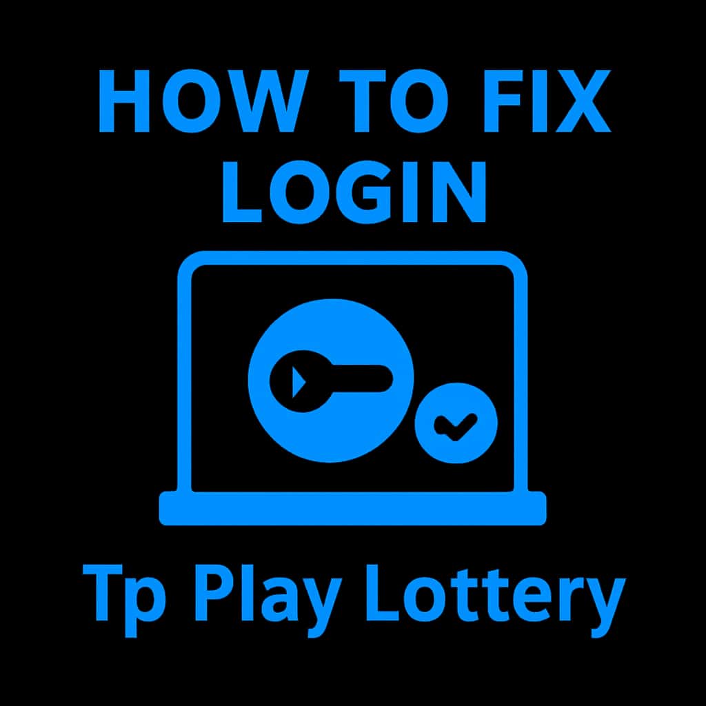 A professional badge illustrating support for resolving login issues on Tp Play Lottery.