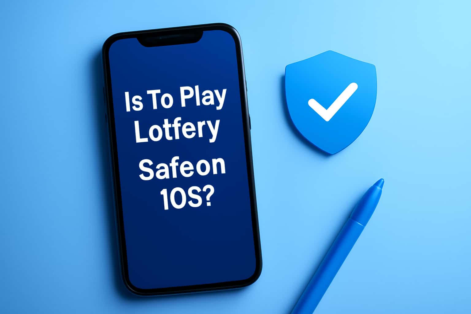 Informational image detailing the safety of the Tp Play Lottery app on iOS devices.