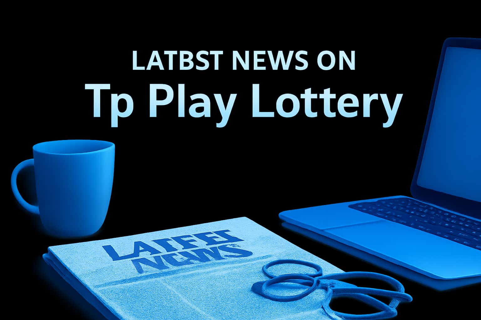 A futuristic depiction showcasing the latest updates on the Tp Play Lottery with clear text.