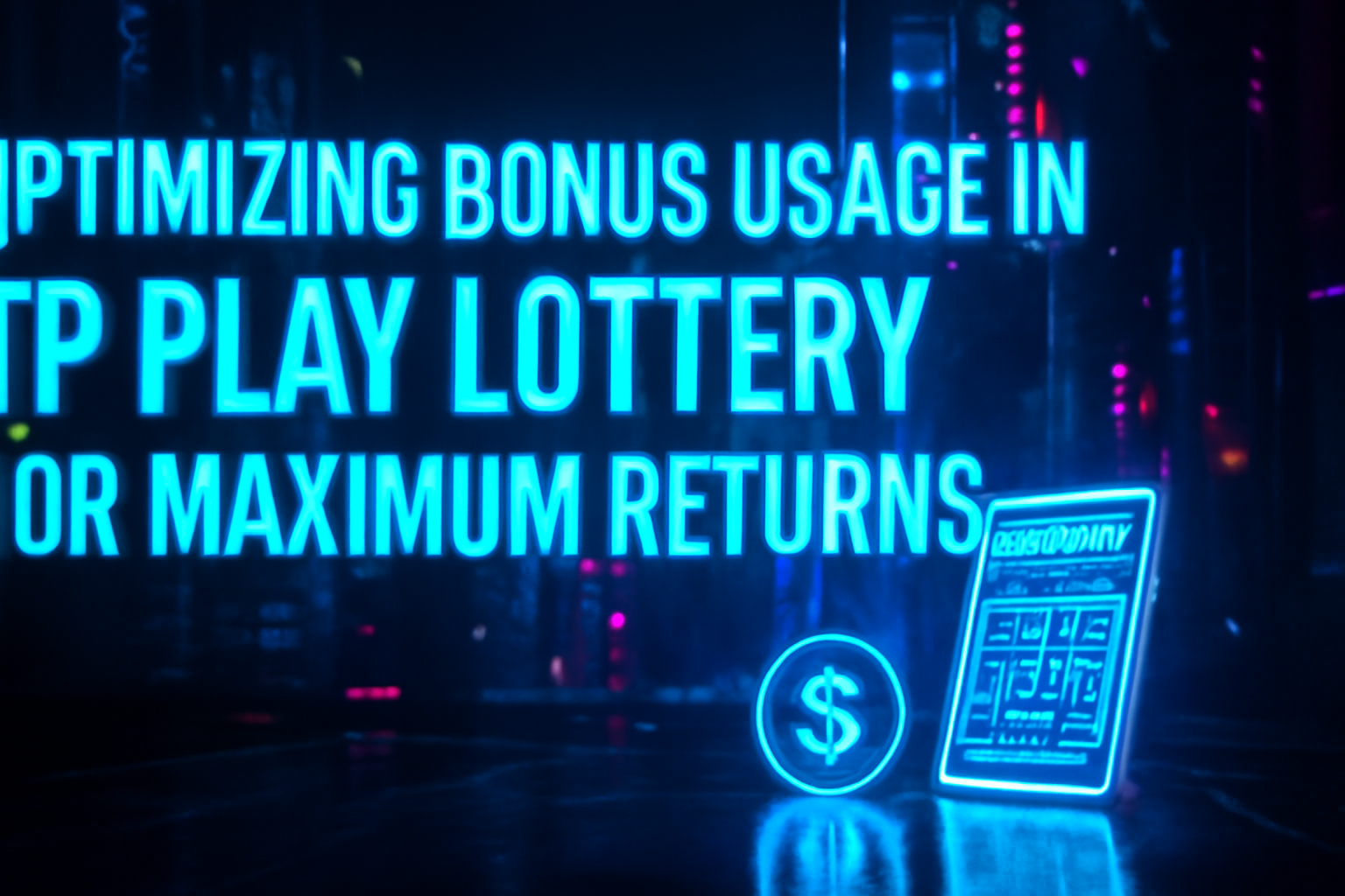 A futuristic depiction showcasing the latest updates on the Tp Play Lottery with clear text.