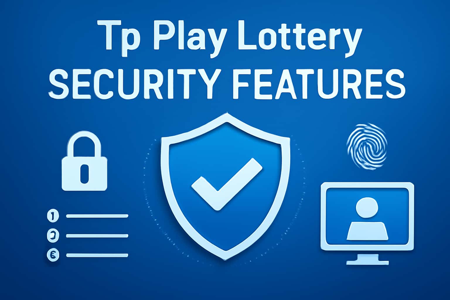 An informative scene depicting security features of Tp Play Lottery with #1490f5 details.