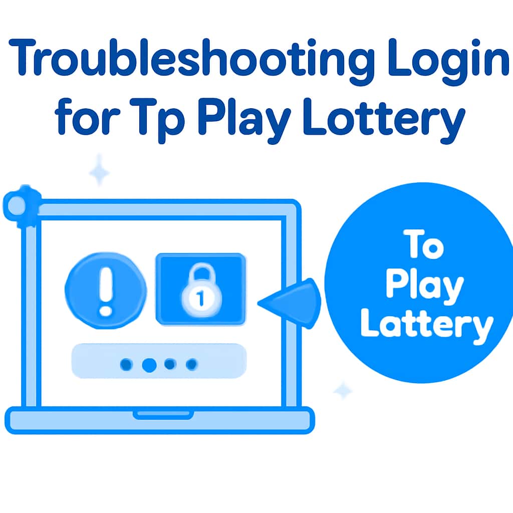 Illustration explaining login troubleshooting for Tp Play Lottery.